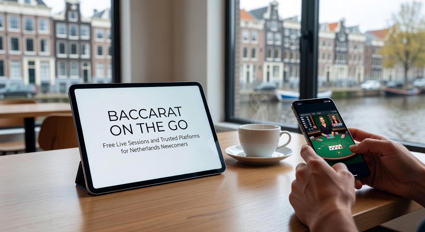 Live baccarat dealer deelt kaarten uit tijdens een mobiele sessie, met focus op Nederlandse interface