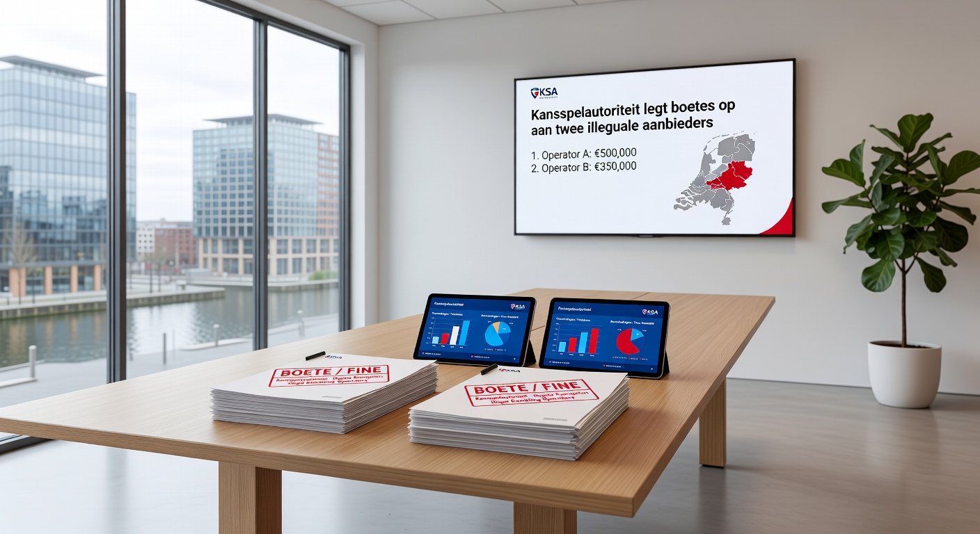 Grafiek met boetebedragen van KSA tegen illegale goksites, inclusief record voor Novatech