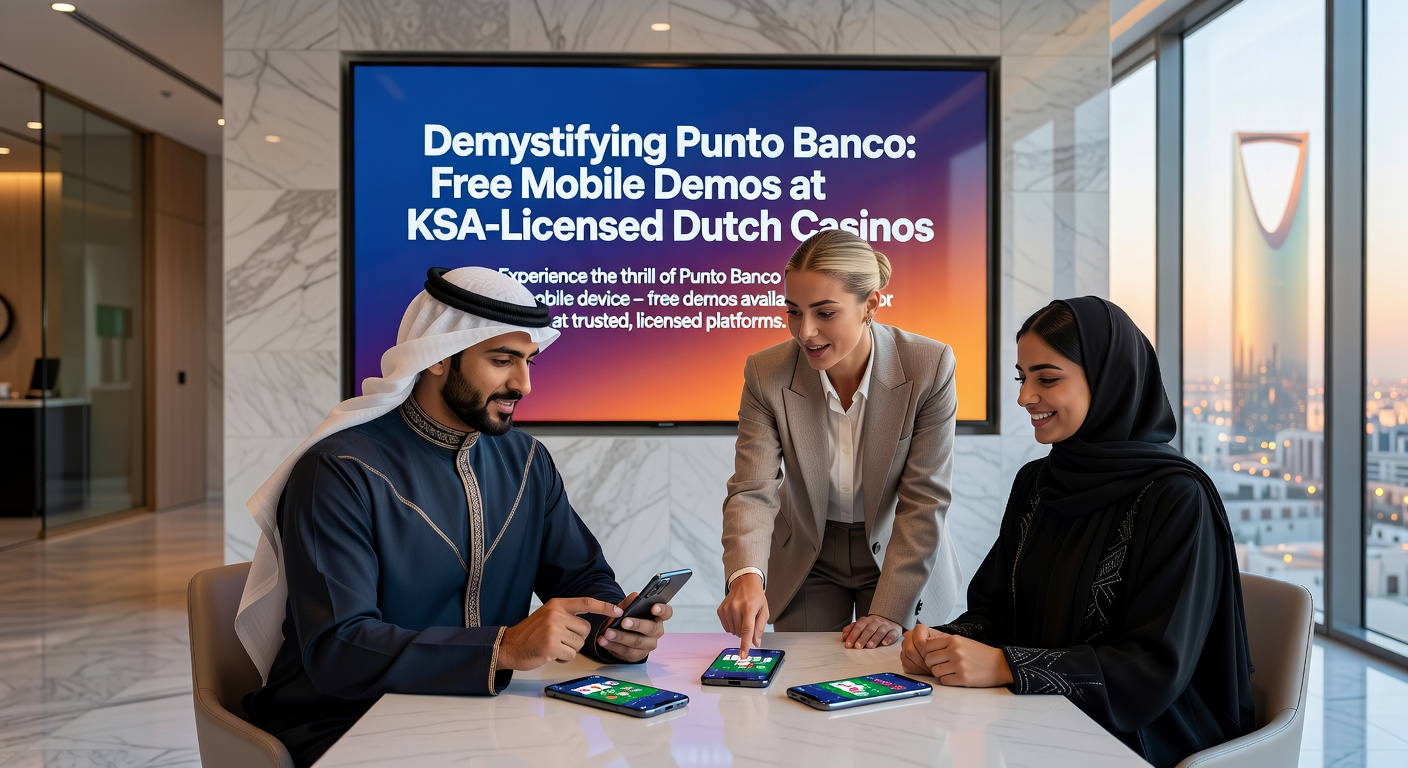 Mobiele interface van een Punto Banco demo op een smartphone, met kaarten in actie en inzetopties zichtbaar