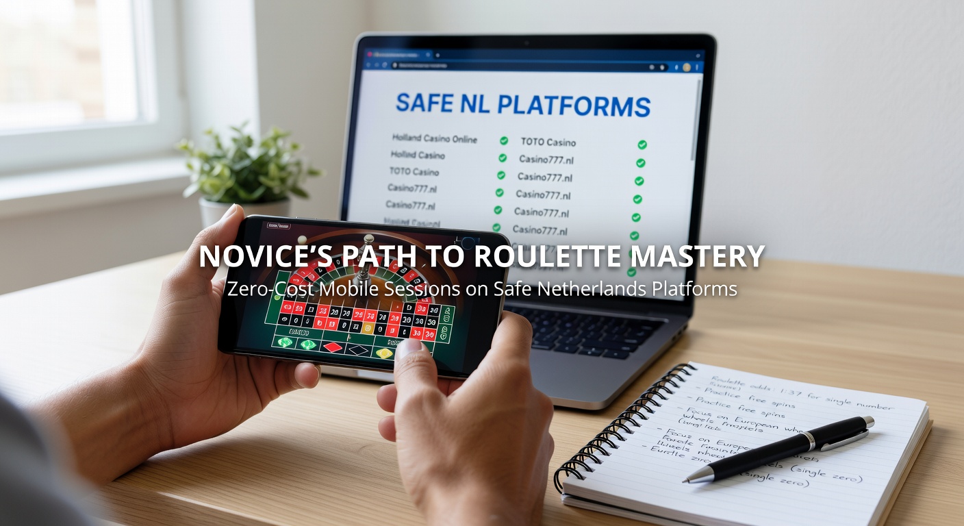 Mobiele roulette-interface met demo-bal die landt op rood, omringd door Nederlandse KSA-logo's voor veiligheid