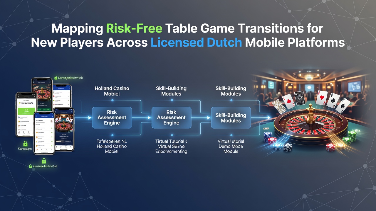 Gebruikersinterface van een Nederlandse mobiele app toont overgang van demo blackjack naar live dealer met verificatiestappen